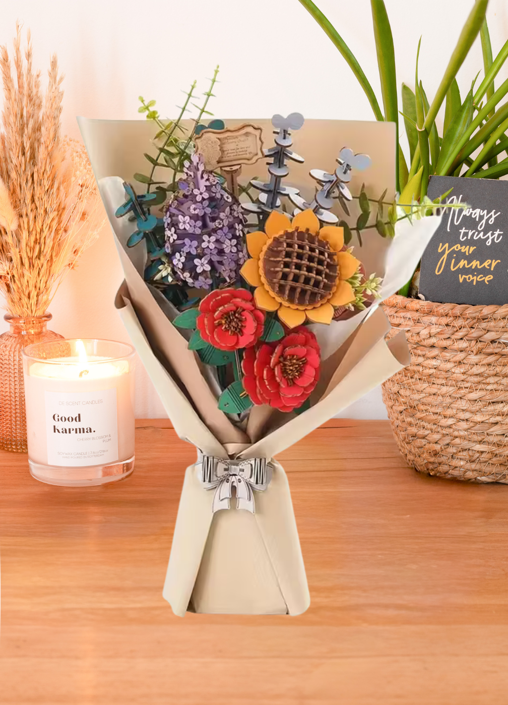 Wood Art - Wooden Flower Bouquet