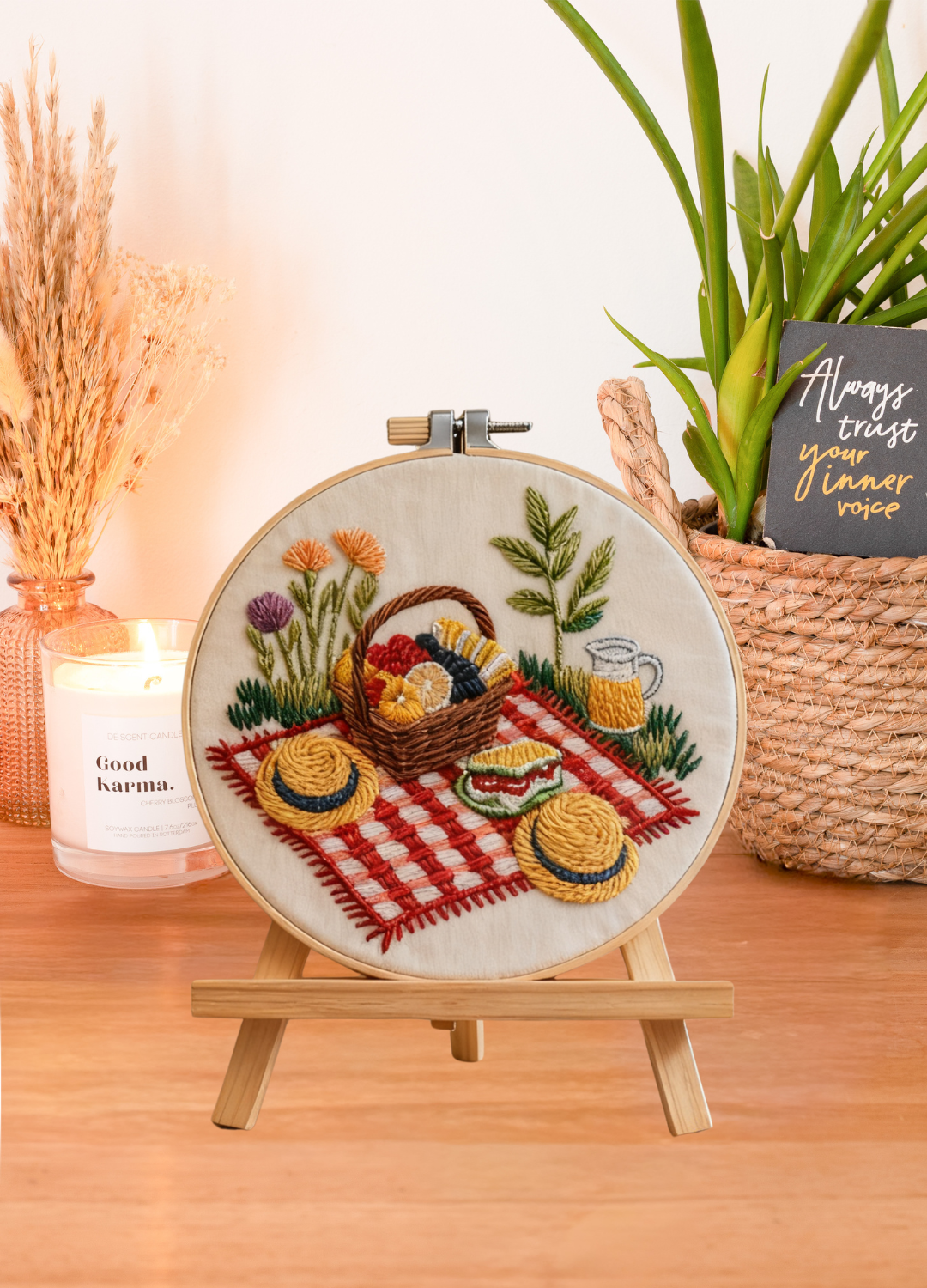 Picnic Meadow – Borduurset met picknickkleed en zomerse kleuren