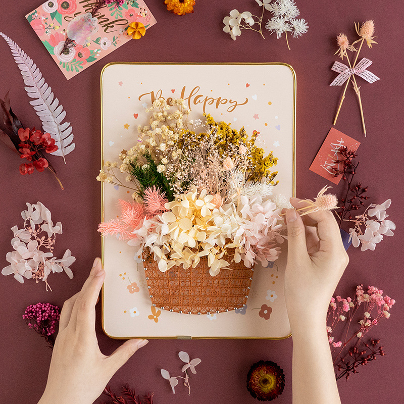 Blossom Basket - String Art Set met droogbloemen en ledlichtjes
