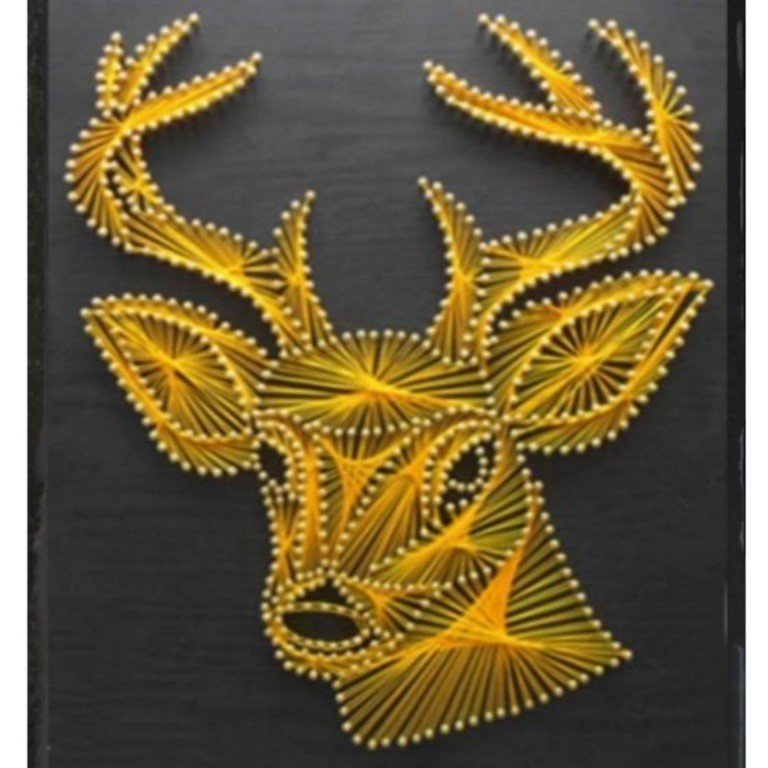 Golden Deer Portrait – String Art Set